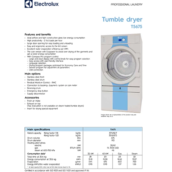 Tumble Dryer Electrolux Type T5675